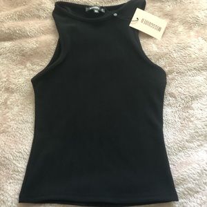 ribbed racer neck tank